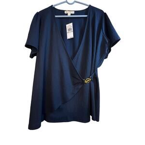 NWT MICHAEL Michael Kors Wrap Blouse - Size 1X38